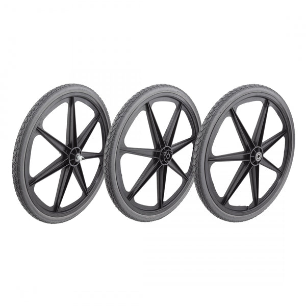 MAGURA WHEEL SET 24 BLACK F/RR-DRIVE & IDLER W/SUNLITE URETHANE FLATFREE TIRES INSTALLED