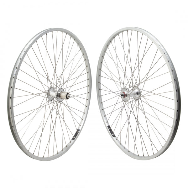 PAIR 700 622x18 SUN CR18 SILVER 48 WHEEL MASTER MT1200 8-10sCAS QR SEAL SILVER 135mm SAPIM LEADER 2.0 SILVER