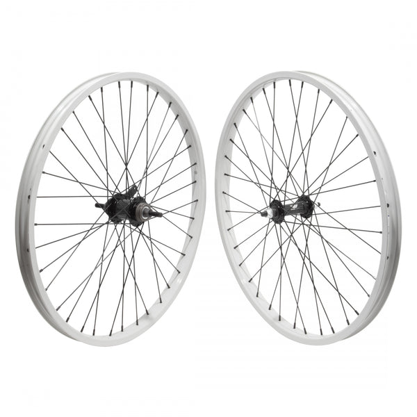 PAIR 24x1.75 507x27 ALLOY GY 36 ALLOY BO 3/8 BLACK KT CB BLACK 110mm 14gBK w/TRIM KIT