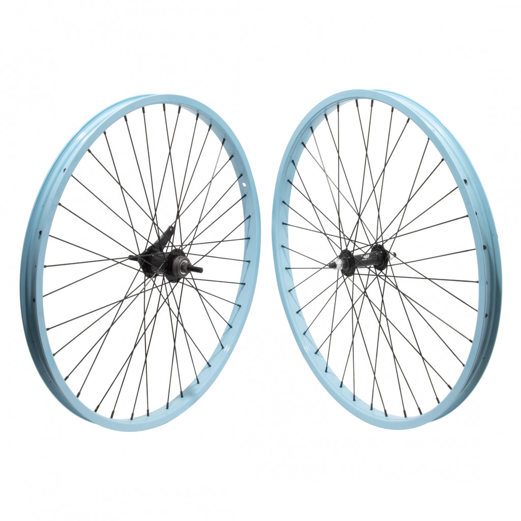 PAIR 26x1.75 559x27 ALLOY BLUE 36 ALLOY BO 3/8 BLACK KT CB BLACK 110mm 14gBK w/TRIM KIT