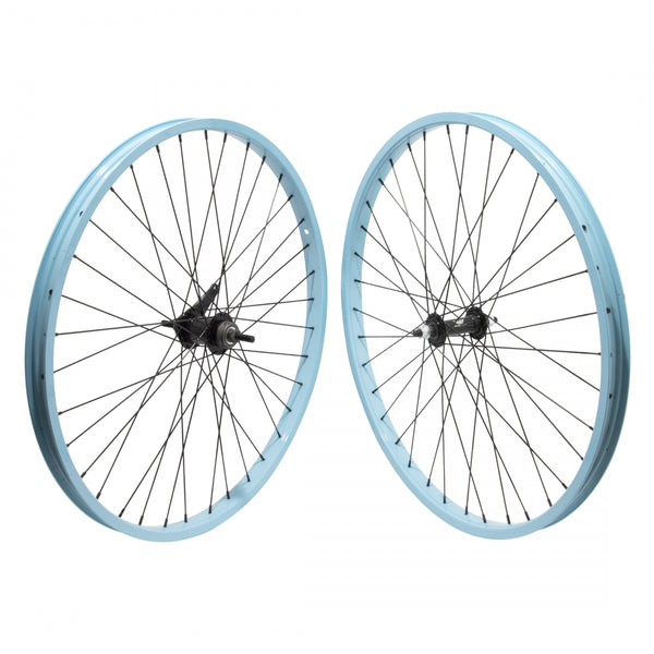 PAIR 26x1.75 559x27 ALLOY BLUE 36 ALLOY BO 3/8 BLACK KT CB BLACK 110mm 14gBK w/TRIM KIT