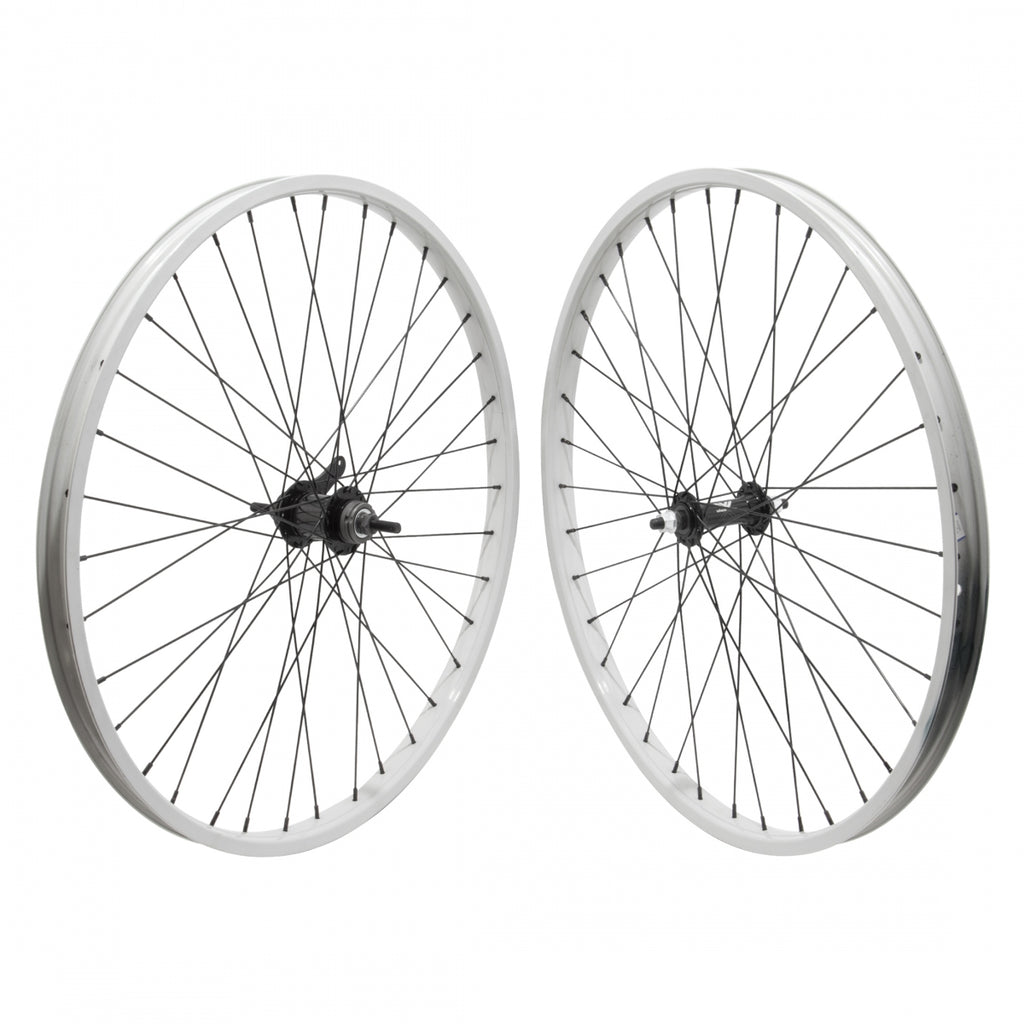 PAIR 26x1.75 559x27 ALLOY GY 36 ALLOY BO 3/8 BLACK KT CB BLACK 110mm 14gBK w/TRIM KIT
