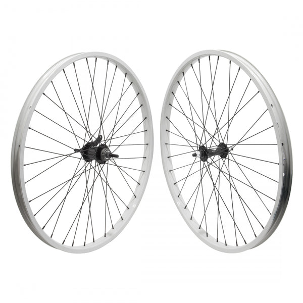 PAIR 26x1.75 559x27 ALLOY GY 36 ALLOY BO 3/8 BLACK KT CB BLACK 110mm 14gBK w/TRIM KIT