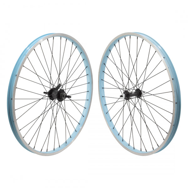 PAIR 26x1.75 559x27 ALLOY BLUE MSW 36 ALLOY BO 3/8 BLACK KT CB BLACK 110mm 14gBK w/TRIM KIT