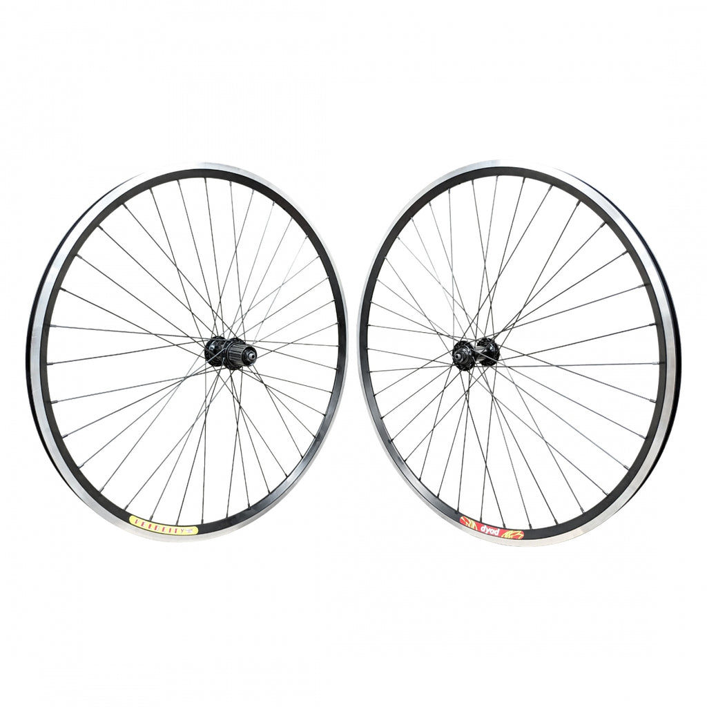 PAIR 650B 584x18 VELO DYAD BLACK MSW 36 SHIMANO RS400 8-11sCASS BLACK 130mm SAPIM LEADER 2.0 BLACK