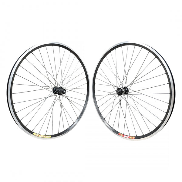 PAIR 650B 584x18 VELO DYAD BLACK MSW 36 SHIMANO RS400 8-11sCASS BLACK 130mm SAPIM LEADER 2.0 BLACK