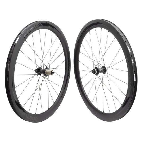 PAIR 700 622x21 ORIGIN 8 BOLT CARBON 50mm TBLS DISC BLACK 24 ORIGIN 8 RD1110 ELITE 8-11sCAS CL QR SEAL BLACK 135mm SAPIM RACE 2.0/1.8 BLACK (NO SKEWER)
