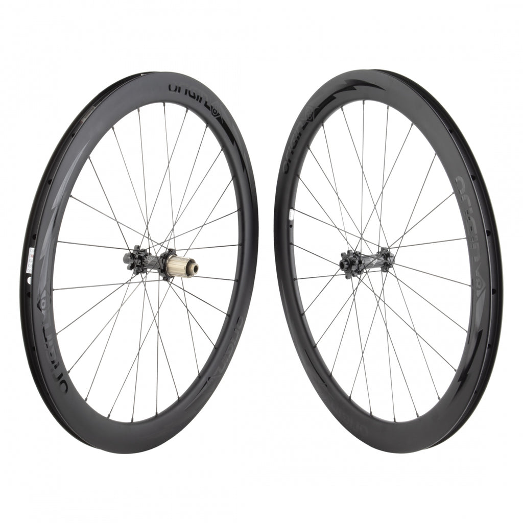PAIR 700 622x19 ORIGIN 8 BOLT CARBON 50mm TBLS DISC BLACK 24 ORIGIN 8 RD1110 ELITE 8-11sCAS 6B 12mm SP SEAL BLACK 142mm SAPIM CX-RAY BLACK (NO SKEWER)