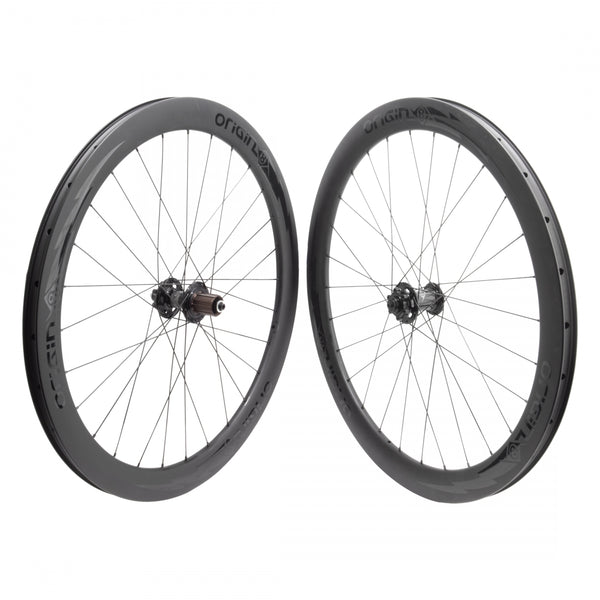 PAIR 700 622x21 ORIGIN 8 BOLT CARBON 50mm TBLS DISC BLACK 28 ORIGIN 8 CX/GX1110 ELITE 8-11sCAS 6B QR SEAL BLACK 135mm SAPIM RACE 2.0/1.8 BLACK (NO SKEWER)