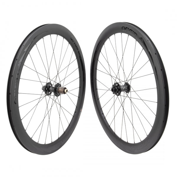 PAIR 700 622x19 ORIGIN 8 BOLT CARBON 50mm TBLS DISC BLACK 28 ORIGIN 8 CX/GX1110 ELITE 8-11sCAS 6B 15mm 12mm SEAL BLACK 142mm SAPIM RACE 2.0/1.8 BLACK