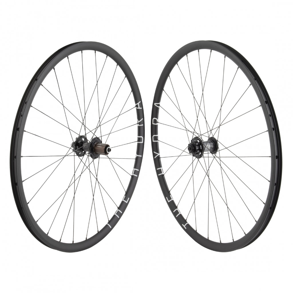 PAIR 700 622x20 H+SON HYDRA BLACK DISC 28OR8 CX/GX1110 ELITE 8-11sCAS 6B QR SEAL BLACK 135mm SAPIM RACE 2.0/1.8 BLACK (NO SKEWER)