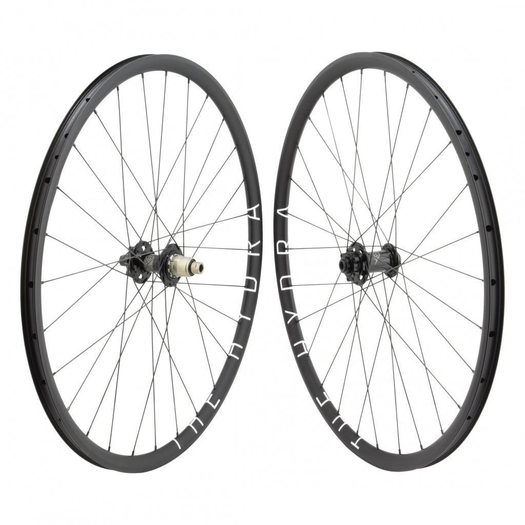 PAIR 700 622x20 H+SON HYDRA BLACK DISC 28OR8 CX/GX1110 ELITE 12sXD 6B 12mm SEAL BLACK 142mm SAPIM RACE 2.0/1.8 BLACK