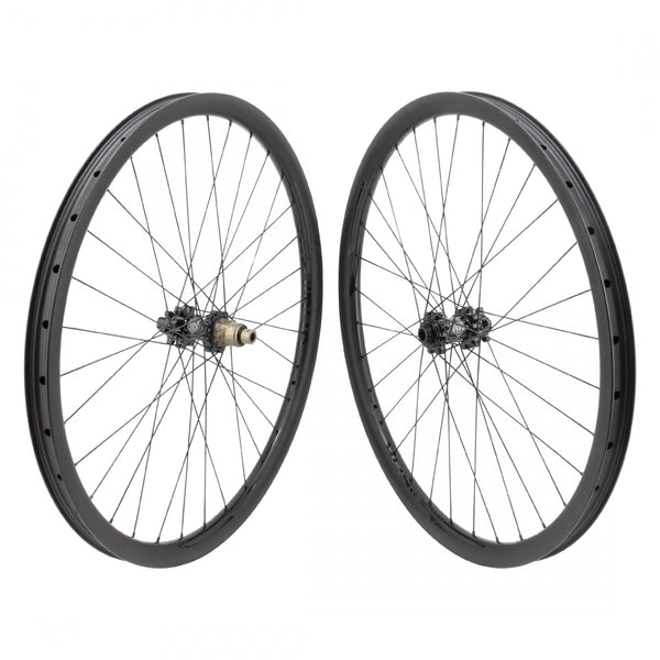 PAIR 27.5 584x27 ORIGIN 8 BOLT CARBON 29mmTBLS DISC BLACK 32 ORIGIN 8 MT1110 ELITE 11sXD 6B 15mm 12mm SP SEAL BLACK 142mm SAPIM RACE 2.0/1.8 BLACK