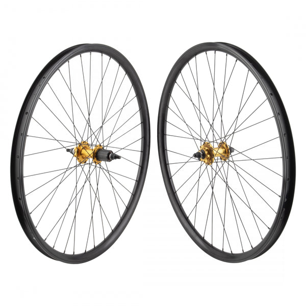 PAIR 29 622x25 SE BIKES J25SG BLACK BK-MSW ALLOY 8-10sCAS 6B BO GOLD 135mm SS2.0BK