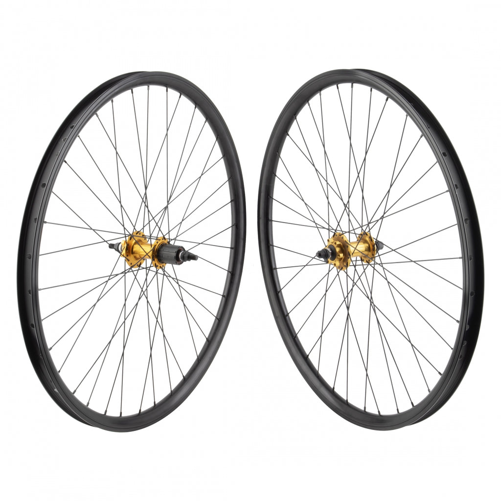 PAIR 29 622x25 SE BIKES J25SG BLACK BK-MSW ALLOY 8-10sCAS 6B BO GOLD 135mm SS2.0BK