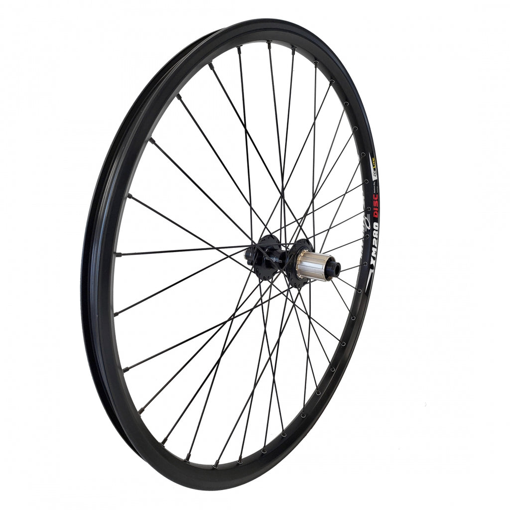 REAR 26x1.5 559x21 WEI XM280 BLACK DISC 32 ORIGIN 8 MT3100 8-10sCAS 6B 12mm BLACK 142mm DTI2.0BK SV EYELETS
