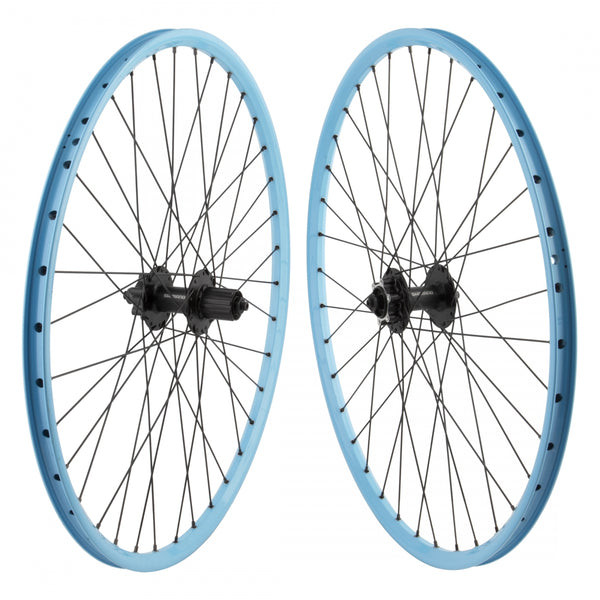 PAIR 26x1.5 559x17 SHINING DB25 BLUE DISC 36 SHIMANO TX506 8-10sCAS QR BLACK 135mm 14gBK