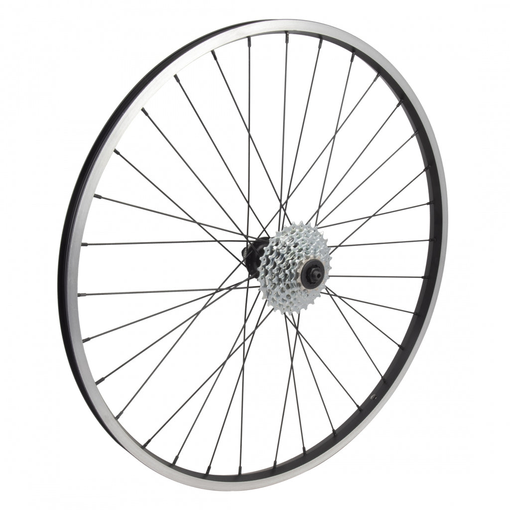 REAR 26x1.5 559x19 ALLOY BLACK MSW 32 SHIMANO TY505 7sCAS CL BLACK 135mm 14gBK W/7 SPEED SUNRACE CASS (WILL NOT ACCEPT 8-10S CASSETTES)