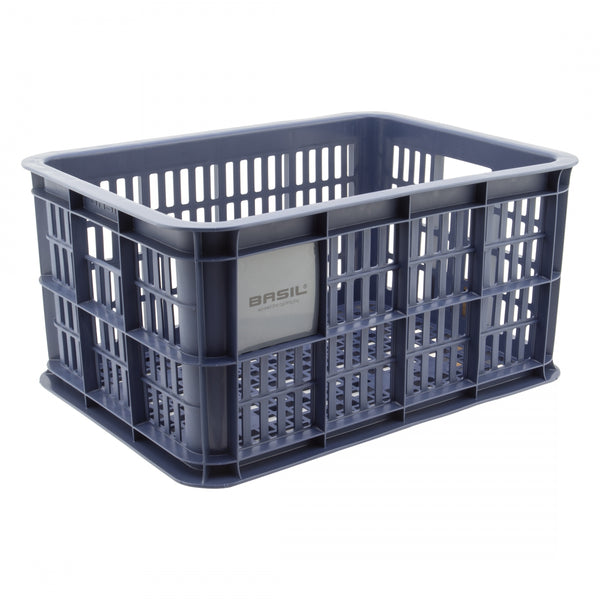 BASIL REAR RACTOP CRATE L 40L BLUE RECYCLED MATERIAL