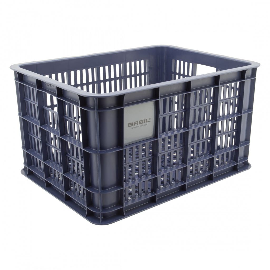 BASIL REAR RACTOP CRATE M 29.5L BLUE RECYCLED MATERIAL