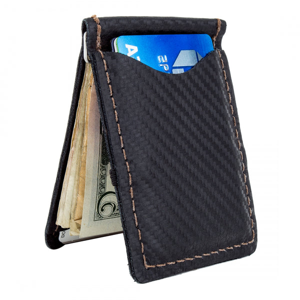 LIZARD WALLET CARBON LEATHER BLACK