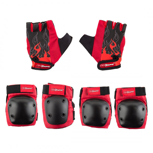 KIDZAMO ELBOW/KNEE HD w/GLOVES FLAME