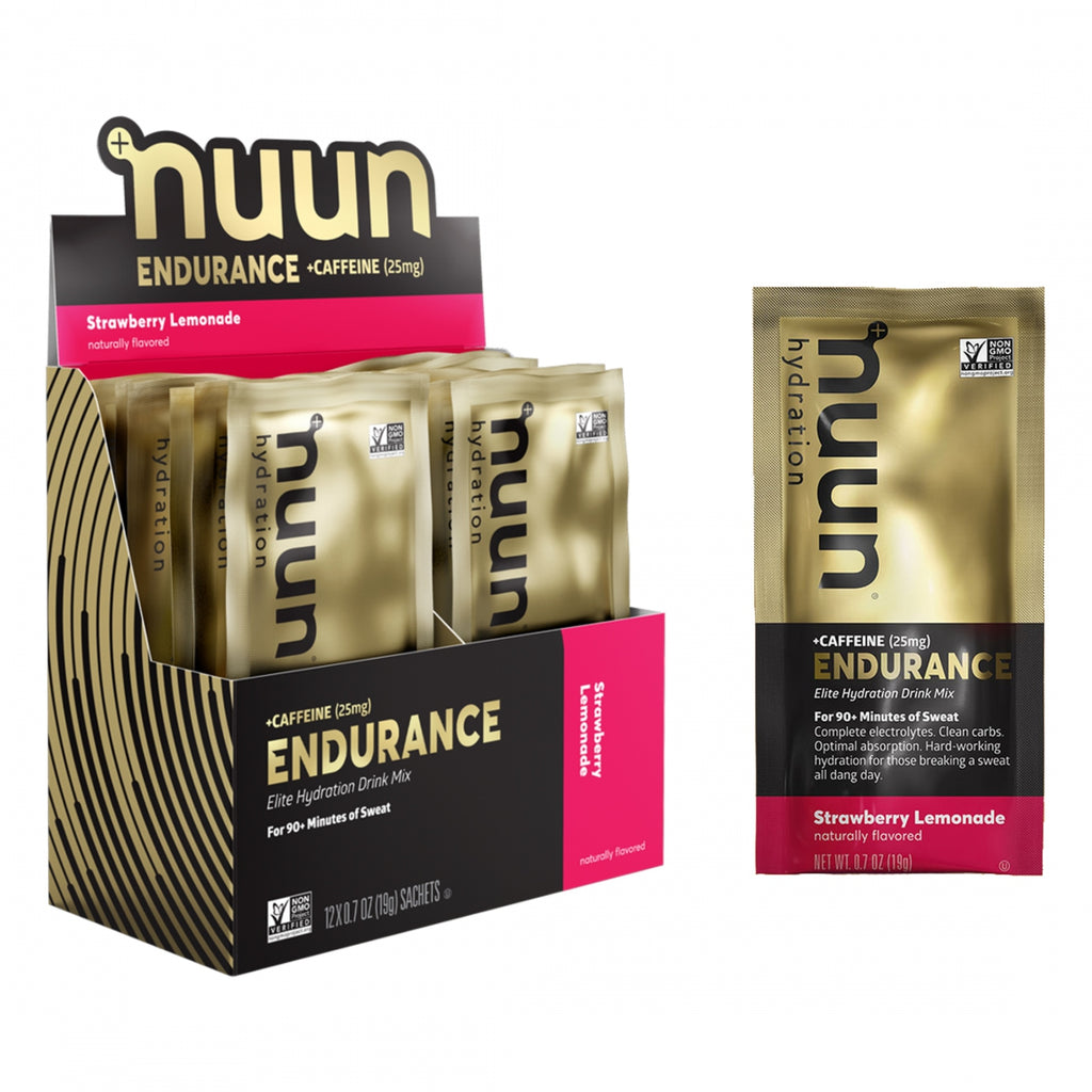 NUUN ELECTROLYTE ENDURANCE STRAWBERRY LEMONADE+CAFFEINE  BXof12