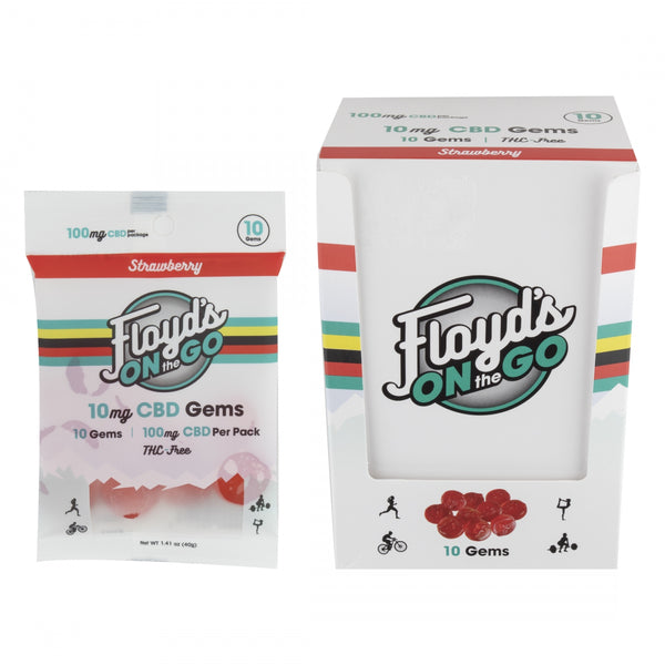 FLOYDS OF LV CHEW CBD ISO (THC FREE) STRAWBERRY BXof6 10MG 10CT