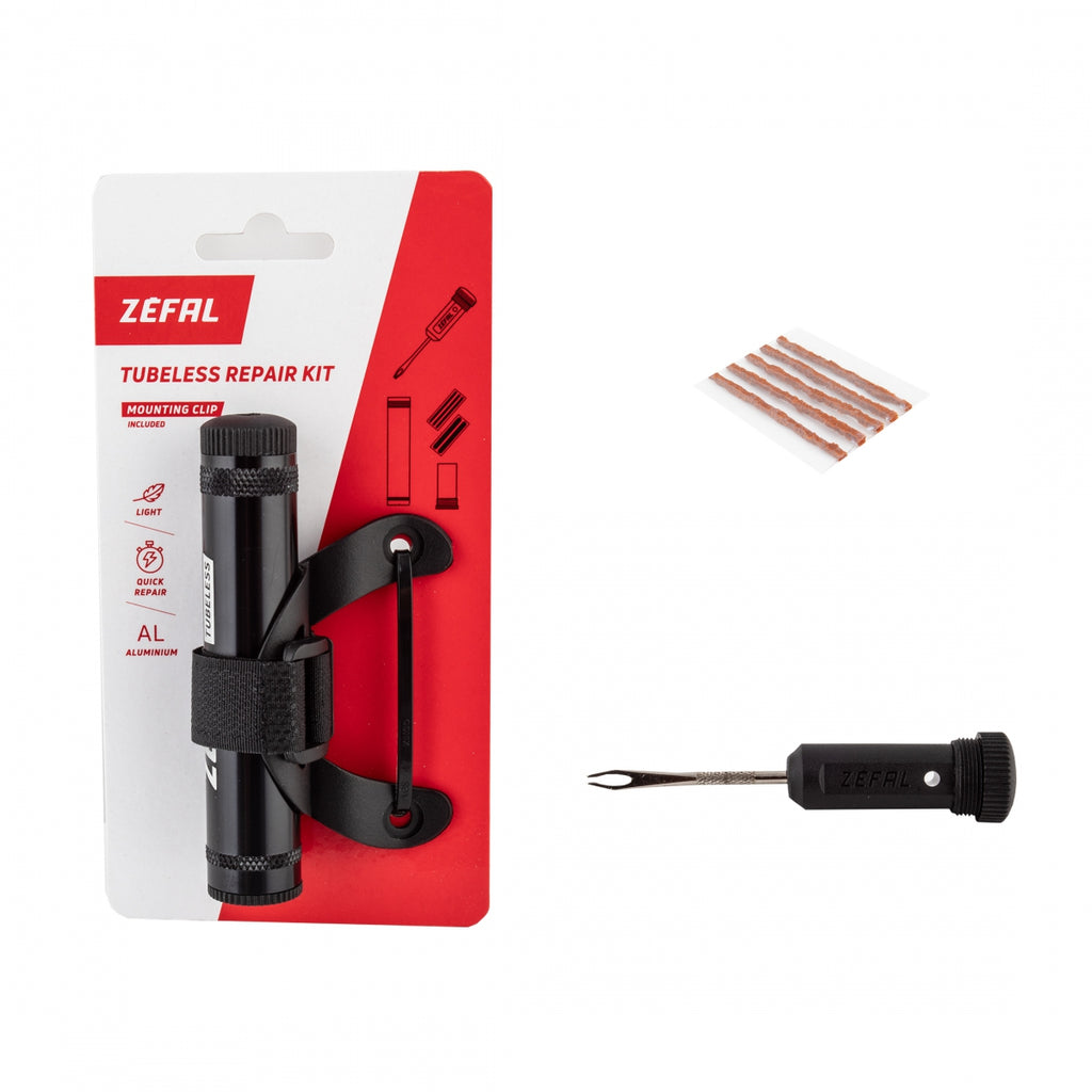 PATCH KIT ZEFAL TUBELESS REPAIR KIT w/MOUNT BLACK