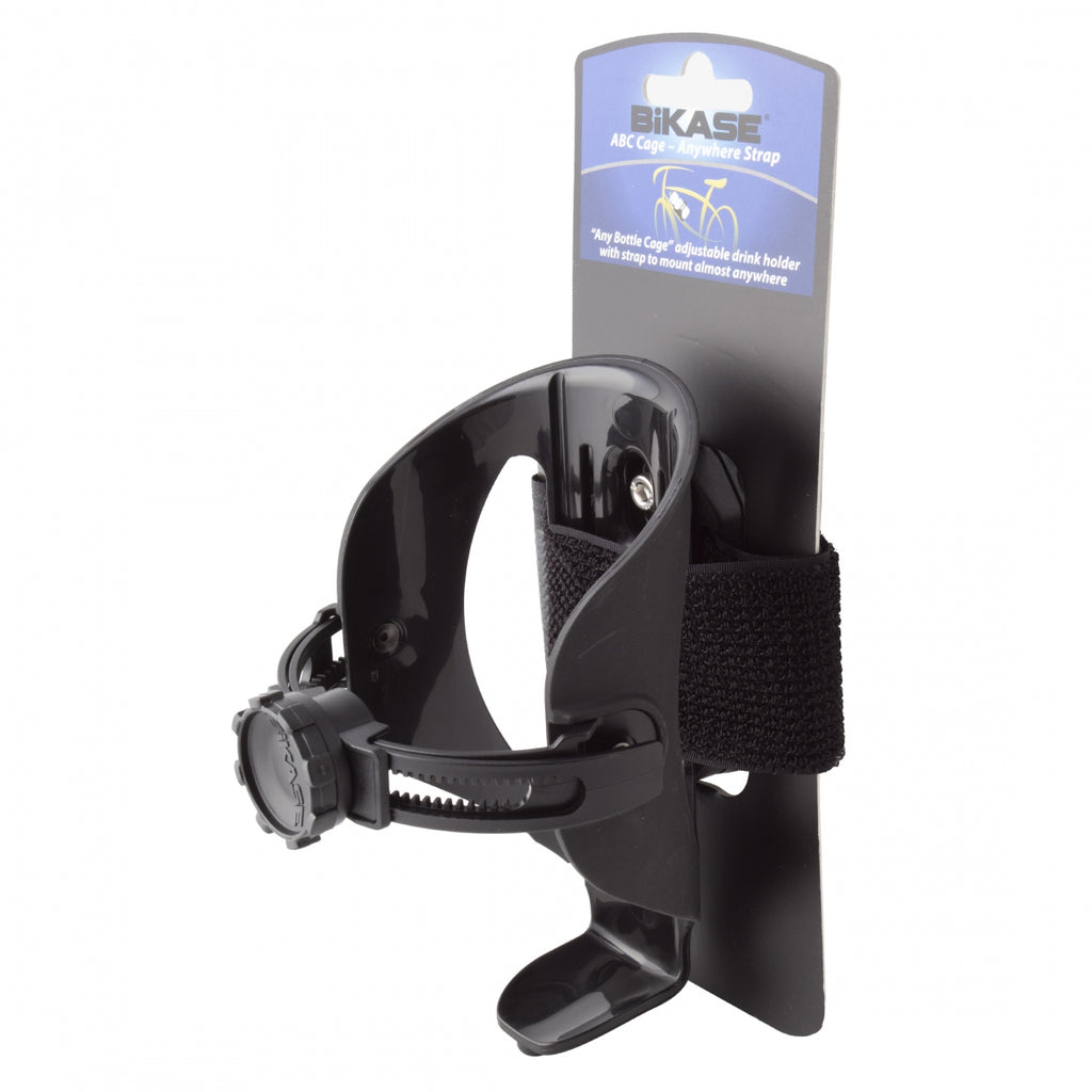 BIKASE ABC ADJUSTABLE DRINK HOLDER w/18in ANYWHERE STRAP BLACK