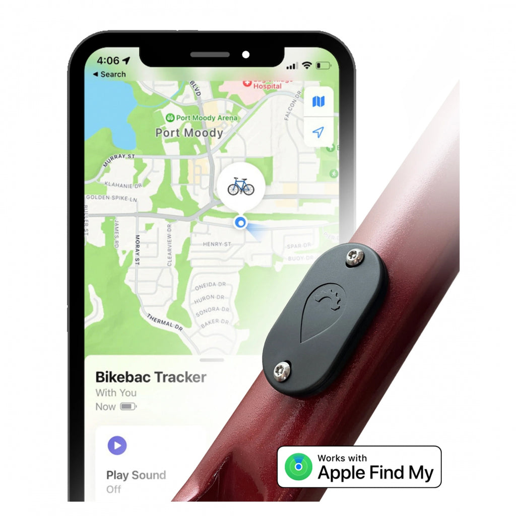 SECURITY DEVICE BIKEBAC BOTTLE MOUNT USE WITH APPLE FIND MY BLACK